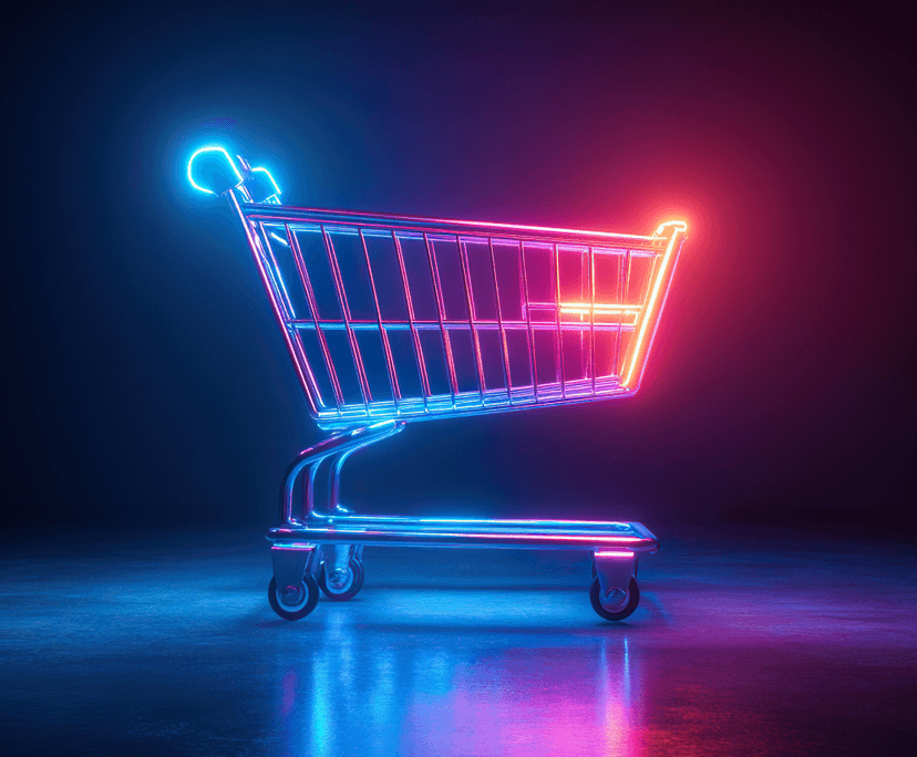 Neon shopping cart